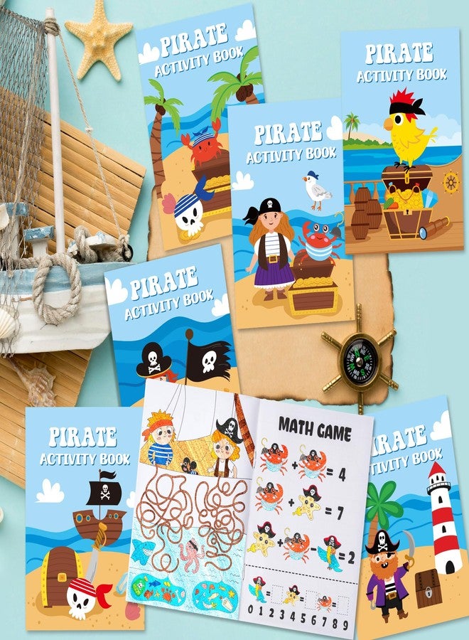 JAPBOR Pirate Activity Coloring Books - 24PCS Mini Pirates Activities Colouring Book Bulk for Kid Party Favor, Summer Nautical Theme Drawing Booklet Goodie Bag Filler, Birthday Class Painting Game - Image 5